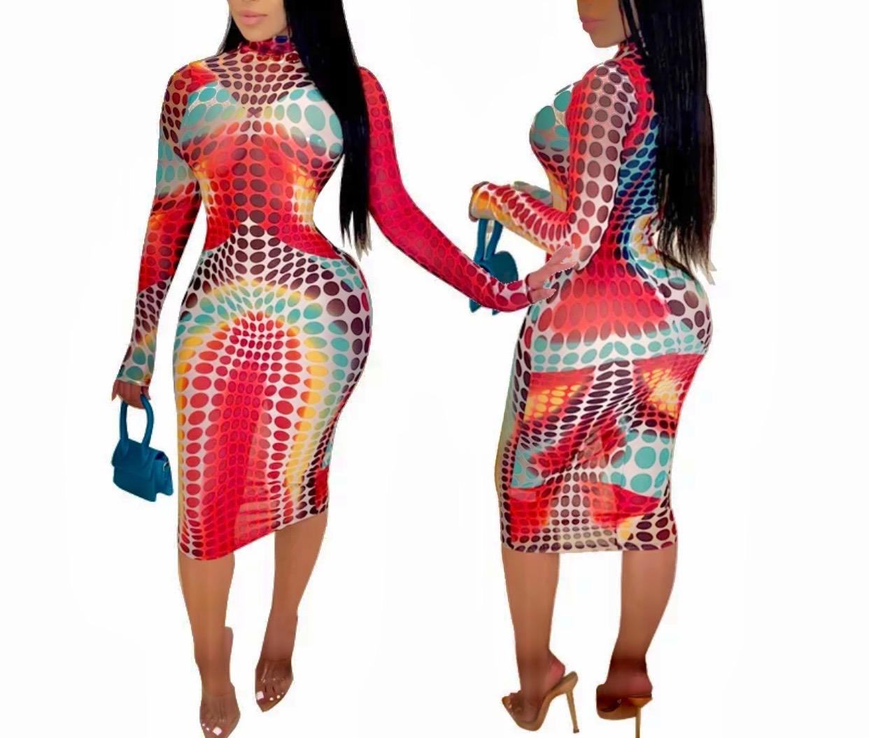 Star-Burst Dazzle Print Dress