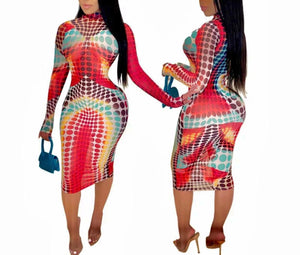 Star-Burst Dazzle Print Dress